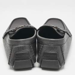 Louis Vuitton Black Leather Monte Carlo Loafers Size 44.5