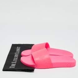 Louis Vuitton Pink Rubber Waterfront  Pool Slides Size 39