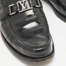 Louis Vuitton Black Leather Major Loafers Size 42.5