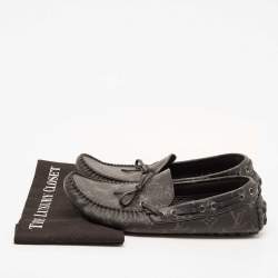 Louis Vuitton Black Monogram Canvas Arizona Slip On Loafers Size 43