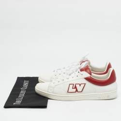 Louis Vuitton White Leather Luxembourg Lace Up Sneakers Size 42