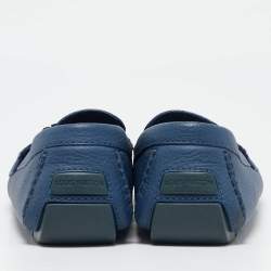 Louis Vuitton Blue Leather Ribbon Monte Carlo Slip On Loafers Size 42.5
