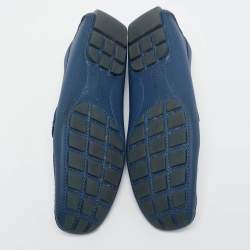 Louis Vuitton Blue Leather Ribbon Monte Carlo Slip On Loafers Size 42.5