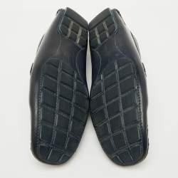 Louis Vuitton Navy Blue Leather Monte Carlo Slip On Loafers Size 42.5