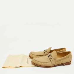 Louis Vuitton Beige Nubuck Leather Major Slip On Loafers Size 42.5