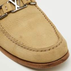 Louis Vuitton Beige Nubuck Leather Major Slip On Loafers Size 42.5