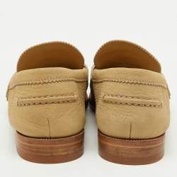 Louis Vuitton Beige Nubuck Leather Major Slip On Loafers Size 42.5