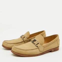 Louis Vuitton Beige Nubuck Leather Major Slip On Loafers Size 42.5