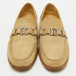 Louis Vuitton Beige Nubuck Leather Major Slip On Loafers Size 42.5