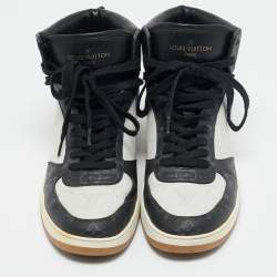 Louis Vuitton Tricolor Monogram Canvas and Leather Rivoli High Top Sneakers Size 39