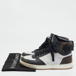 Louis Vuitton Tricolor Monogram Canvas and Leather Rivoli High Top Sneakers Size 39