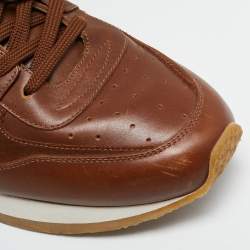 Louis Vuitton Tan/Brown Monogram Canvas And Leather Run Away Sneakers Size 41.5