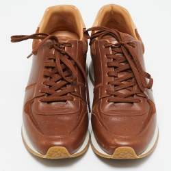 Louis Vuitton Tan/Brown Monogram Canvas And Leather Run Away Sneakers Size 41.5