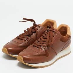 Louis Vuitton Tan/Brown Monogram Canvas And Leather Run Away Sneakers Size 41.5