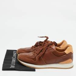 Louis Vuitton Tan/Brown Monogram Canvas And Leather Run Away Sneakers Size 41.5