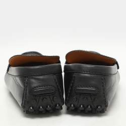 Louis Vuitton Black Leather LV Club Slip On Loafers Size 40