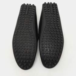 Louis Vuitton Black Leather LV Club Slip On Loafers Size 40