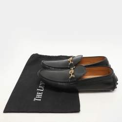 Louis Vuitton Black Leather LV Club Slip On Loafers Size 40