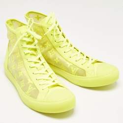 Louis Vuitton Yellow Leather and Mesh Pacific High Top Sneakers Size 44.5