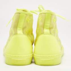 Louis Vuitton Yellow Leather and Mesh Pacific High Top Sneakers Size 44.5