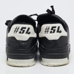 Louis Vuitton Black/Grey Leather LV Trainer Sneakers Size 42