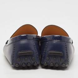 Louis Vuitton Navy Blue Leather Hockenheim Slip On Loafers Size 43