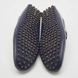 Louis Vuitton Navy Blue Leather Hockenheim Slip On Loafers Size 43