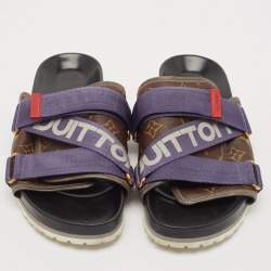 Louis Vuitton Monogram Canvas and Nylon Honolulu Slide Sandals Size 42