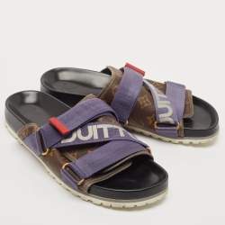 Louis Vuitton Monogram Canvas and Nylon Honolulu Slide Sandals Size 42