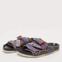 Louis Vuitton Monogram Canvas and Nylon Honolulu Slide Sandals Size 42