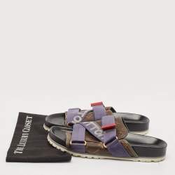 Louis Vuitton Monogram Canvas and Nylon Honolulu Slide Sandals Size 42