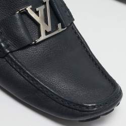 Louis Vuitton Navy Blue Leather Monte Carlo Loafers Size 42.5