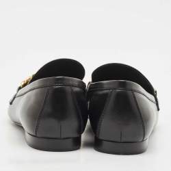 Louis Vuitton Black Leather Upper Case Loafers Size 38