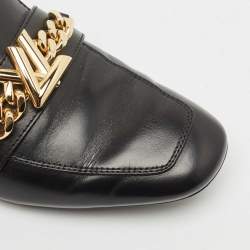 Louis Vuitton Black Leather Upper Case Loafers Size 38