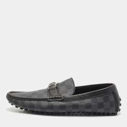 Louis Vuitton Black/Grey Damier Graphite Canvas Hockenheim Loafers Size 45