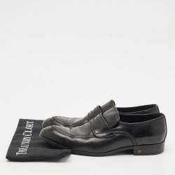 Louis Vuitton Black Leather Slip On Loafers Size 41