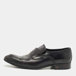 Louis Vuitton Black Leather Slip On Loafers Size 41