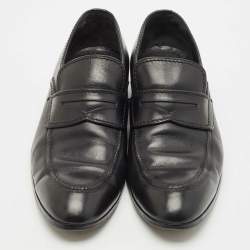 Louis Vuitton Black Leather Slip On Loafers Size 41