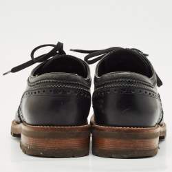 Louis Vuitton Black Leather Lace Up Brogue Wingtip Derby Size 43