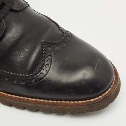 Louis Vuitton Black Leather Lace Up Brogue Wingtip Derby Size 43
