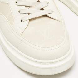 مملوكة مسبقًا Louis Vuitton Beige Monogram Denim and Leather Beverly Hills Sneakers Size 41