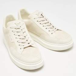 مملوكة مسبقًا Louis Vuitton Beige Monogram Denim and Leather Beverly Hills Sneakers Size 41