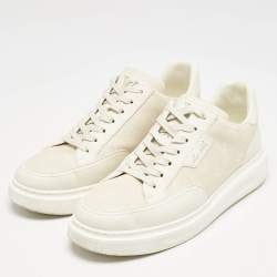 مملوكة مسبقًا Louis Vuitton Beige Monogram Denim and Leather Beverly Hills Sneakers Size 41