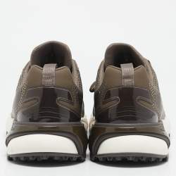 Louis Vuitton Brown Mesh and Leather LV Runner Tatic Sneakers Size 44
