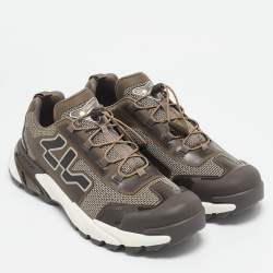 Louis Vuitton Brown Mesh and Leather LV Runner Tatic Sneakers Size 44