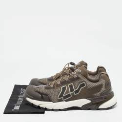 Louis Vuitton Brown Mesh and Leather LV Runner Tatic Sneakers Size 44