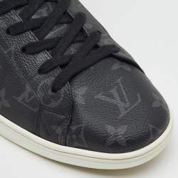 Louis Vuitton Black Monogram Eclipse Frontrow Low Top Sneakers Size 43