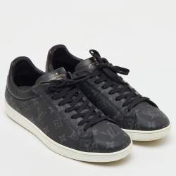 Louis Vuitton Black Monogram Eclipse Frontrow Low Top Sneakers Size 43