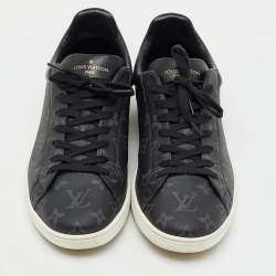 Louis Vuitton Black Monogram Eclipse Frontrow Low Top Sneakers Size 43
