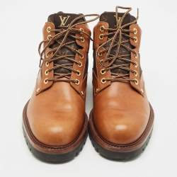 Louis Vuitton Brown Leather Oberkampf Ankle Chelsea Boots Size 42